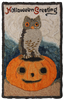 Halloween Greeting Owl & Pumpkin Postcard Rug Kit or Pattern